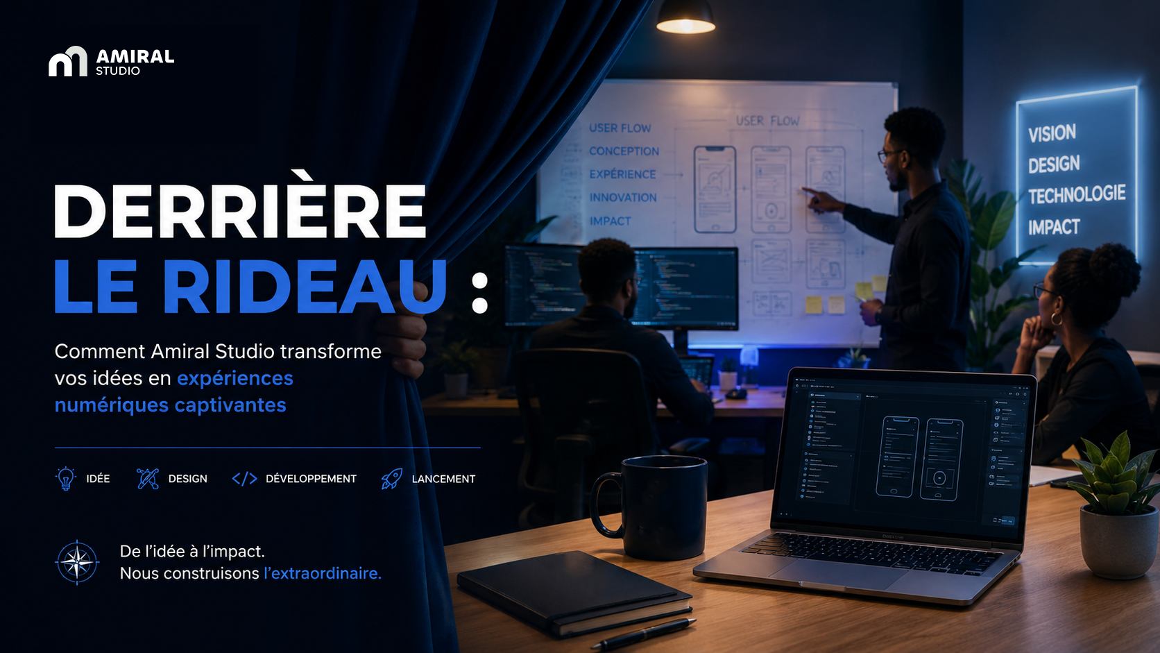 Derrière le rideau : comment Amiral Studio transforme vos idées en expériences numériques captivantes